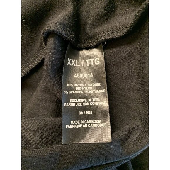 Rachel Roy Black Dress Short Sleeve Drawstring Waist XXL Casual Soft Comfy LBD - Picture 4 of 8